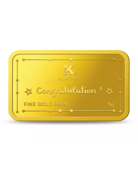Buy Kundan Baby Gold Bar of 5 Grams Gold  24 Karat  I CoinBazaar