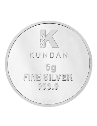 Kundan Lakshmi Ganesh Silver Coin of 5 Gram in 999 Purity / Fineness