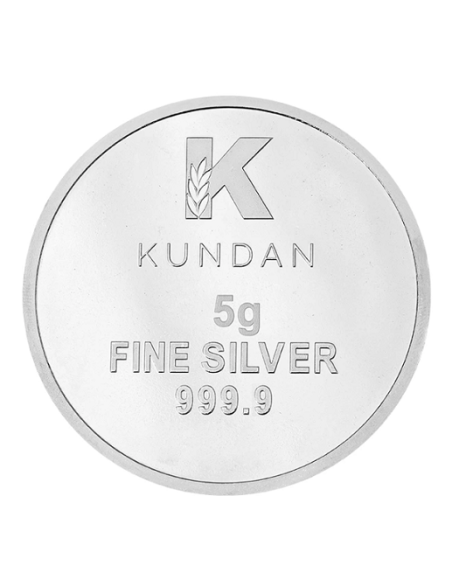 Kundan Lakshmi Ganesh Silver Coin of 5 Gram in 999 Purity / Fineness