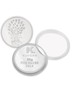 Kundan Kalpataru Tree Silver Coin Of 50 Gram in 9999 Purity / Fineness in Certi Card