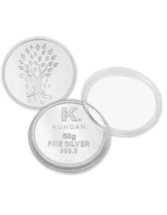 Kundan Kalpataru Tree Silver Coin Of 50 Gram in 9999 Purity / Fineness in Certi Card