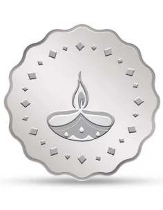 Kundan Diya Silver Coin of 10 Gram in 999.9 Purity / Fineness