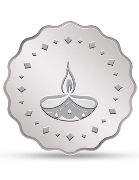 Kundan Diya Silver Coin of 10 Gram in 999.9 Purity / Fineness