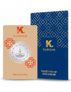 Kundan Diya Silver Coin Of 20 Gram in 999.9 Purity / Fineness in Certi Card
