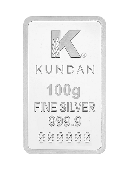 Kundan Kalpataru Tree Color Silver Bar Of 100 Gram in 999.9 Purity / Fineness in Certi Card