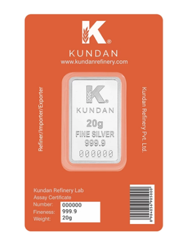 Kundan Tirupati Balaji Silver Bar of 20 Gram in 999 Purity / Fineness in Certi Card