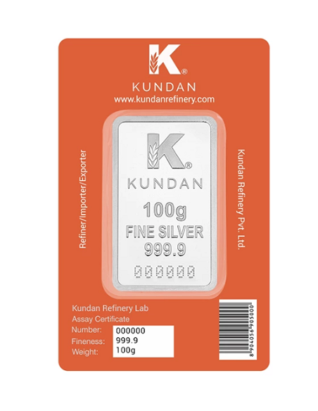 Kundan Tirupati Balaji Silver Bar Of 100 Gram in 999 Purity / Fineness in Certi Card