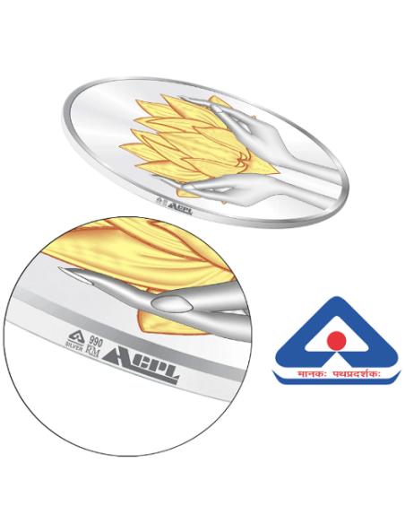 Precious Moments Color Lotus BIS Hallmarked Silver Coin Of 50 Gram in 999 Purity / Fineness By ACPL