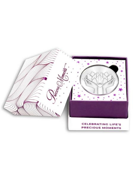Precious Moments Lotus BIS Hallmarked Silver Coin Of 50 Gram in 999 Purity / Fineness By ACPL