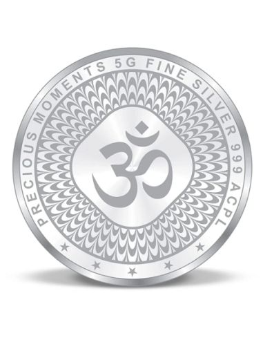 Precious Moments BIS Hallmarked Trimurti Silver Coin Of 5 Gram in 999 Purity / Fineness by ACPL