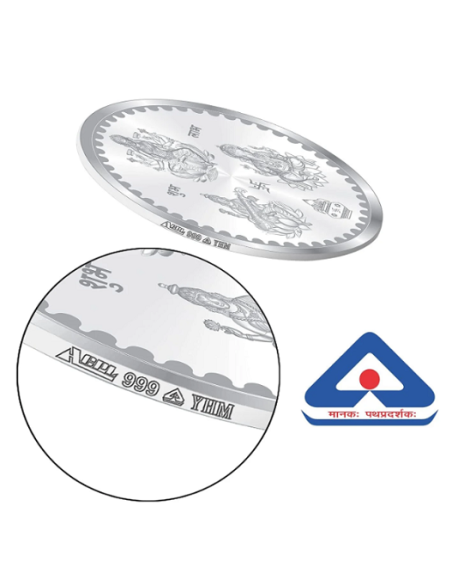 Precious Moments BIS Hallmarked Trimurti Silver Coin Of 5 Gram in 999 Purity / Fineness by ACPL