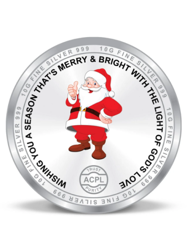 Precious Moments BIS Hallmarked Colorful Christmas Silver Coin Of 20 Gram in 999 Purity / Fineness by ACPL