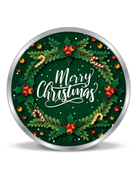 Precious Moments BIS Hallmarked Colorful Christmas Silver Coin Of 50 Gram in 999 Purity / Fineness by ACPL