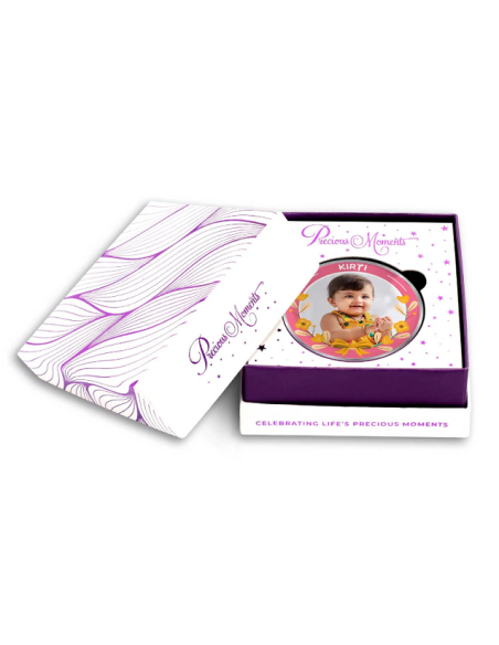 Precious Moments Personalised BIS Hallmarked New Born Baby Girl Silver Coin Of 10 Gram in 999 Purity / Fineness by ACPL