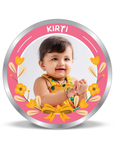 Precious Moments Personalised BIS Hallmarked New Born Baby Girl Silver Coin Of 50 Gram in 999 Purity / Fineness by ACPL