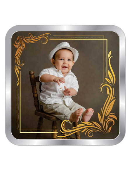 Precious Moments Personalised BIS Hallmarked New Born Baby Boy Silver Coin Of 20 Gram in 999 Purity / Fineness by ACPL