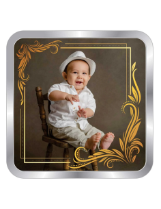 Precious Moments Personalised BIS Hallmarked New Born Baby Boy Silver Coin Of 50 Gram in 999 Purity / Fineness by ACPL