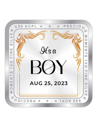 Precious Moments Personalised BIS Hallmarked New Born Baby Boy Silver