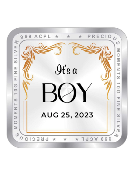 Precious Moments Personalised BIS Hallmarked New Born Baby Boy Silver
