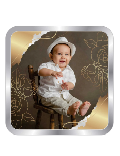 Precious Moments Personalised BIS Hallmarked New Born Baby Boy Silver Coin Of 10 Gram in 999 Purity / Fineness by ACPL