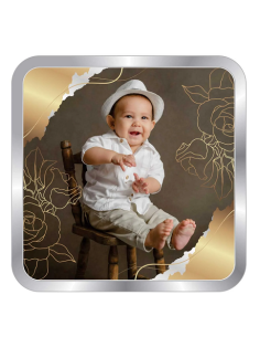 Precious Moments Personalised BIS Hallmarked New Born Baby Boy Silver Coin Of 50 Gram in 999 Purity / Fineness by ACPL