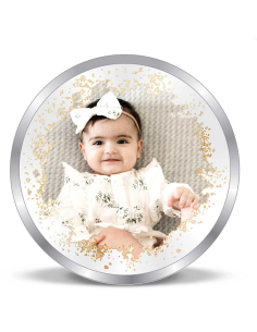 Precious Moments Personalised BIS Hallmarked New Born Baby Girl Silver Coin Of 10 Gram in 999 Purity / Fineness by ACPL
