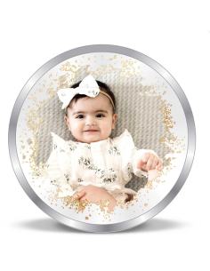 Precious Moments Personalised BIS Hallmarked New Born Baby Girl Silver Coin Of 50 Gram in 999 Purity / Fineness by ACPL