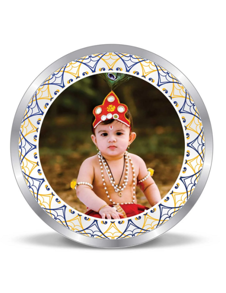 Precious Moments Personalised BIS Hallmarked New Born Baby Boy Silver Coin Of 10 Gram in 999 Purity / Fineness by ACPL