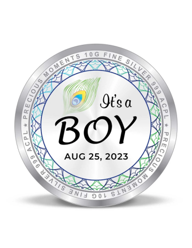 Precious Moments Personalised BIS Hallmarked New Born Baby Boy Silver