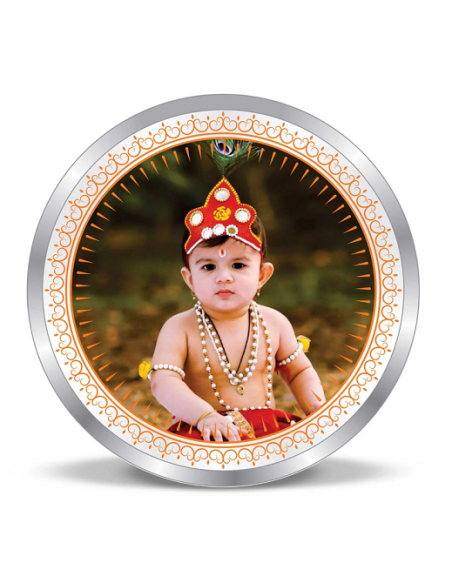 Precious Moments Personalised BIS Hallmarked New Born Baby Boy Silver Coin Of 20 Gram in 999 Purity / Fineness by ACPL