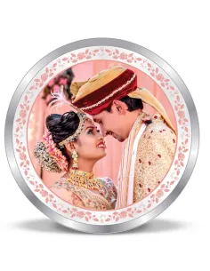 Precious Moments Personalised BIS Hallmarked Wedding Anniversary Silver Coin Of 10 Gram in 999 Purity / Fineness By ACPL