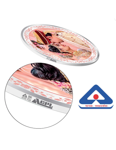 Precious Moments Personalised BIS Hallmarked Wedding Anniversary Silver Coin Of 10 Gram in 999 Purity / Fineness By ACPL