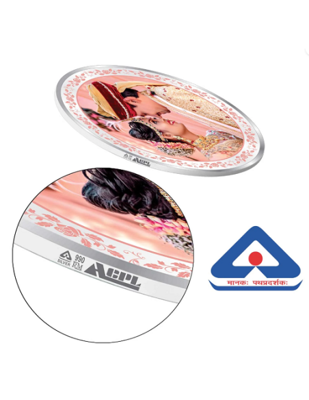 Precious Moments Personalised BIS Hallmarked Wedding Anniversary Silver Coin Of 10 Gram in 999 Purity / Fineness By ACPL