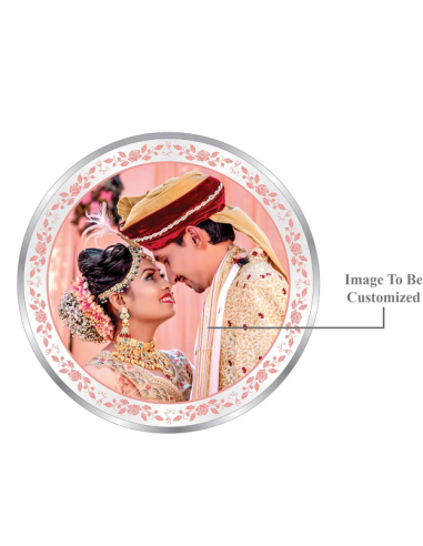 Precious Moments Personalised BIS Hallmarked Wedding Anniversary Silver Coin Of 10 Gram in 999 Purity / Fineness By ACPL
