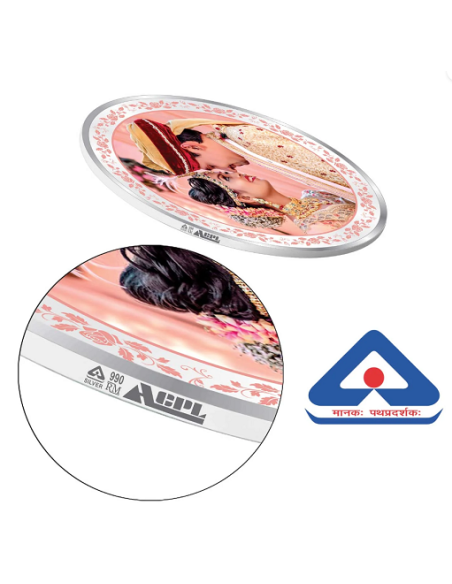 Precious Moments Personalised BIS Hallmarked Wedding Anniversary Silver Coin Of 20 Gram in 999 Purity / Fineness By ACPL