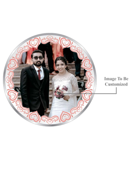 Precious Moments Personalised BIS Hallmarked Wedding Anniversary Silver Coin Of 10 Gram in 999 Purity / Fineness By ACPL