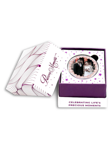 Precious Moments Personalised BIS Hallmarked Wedding Anniversary Silver Coin Of 10 Gram in 999 Purity / Fineness By ACPL