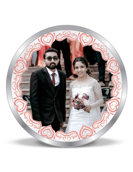 Precious Moments Personalised BIS Hallmarked Wedding Anniversary Silver Coin Of 10 Gram in 999 Purity / Fineness By ACPL