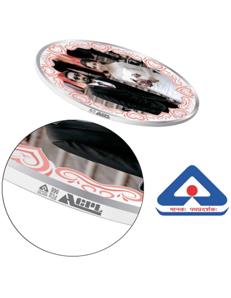 Precious Moments Personalised BIS Hallmarked Wedding Anniversary Silver Coin Of 10 Gram in 999 Purity / Fineness By ACPL