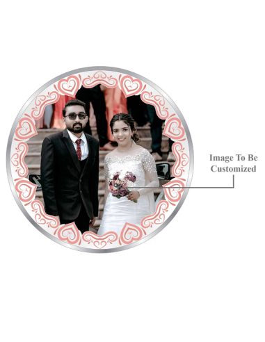 Precious Moments Personalised BIS Hallmarked Wedding Anniversary Silver Coin Of 50 Gram in 999 Purity / Fineness By ACPL