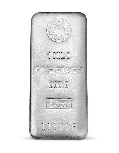 MMTC-PAMP Ingot Silver Casted Bar Of 1 Kg in 24 Karat 999.9 Purity / F