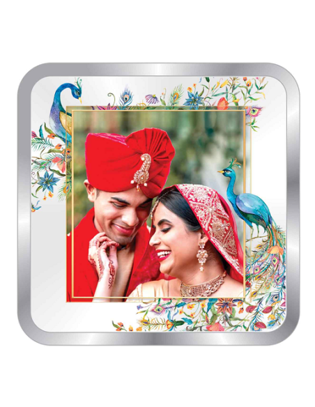 Precious Moments Personalised BIS Hallmarked Wedding Anniversary Silver Coin Of 10 Gram in 999 Purity / Fineness By ACPL
