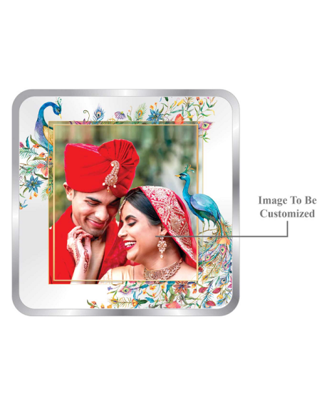 Precious Moments Personalised BIS Hallmarked Wedding Anniversary Silver Coin Of 50 Gram in 999 Purity / Fineness By ACPL