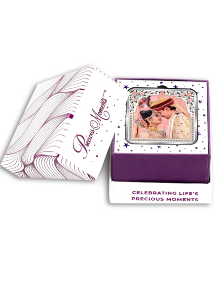 Precious Moments Personalised BIS Hallmarked Wedding Anniversary Silver Coin Of 10 Gram in 999 Purity / Fineness By ACPL