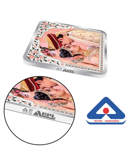 Precious Moments Personalised BIS Hallmarked Wedding Anniversary Silver Coin Of 10 Gram in 999 Purity / Fineness By ACPL