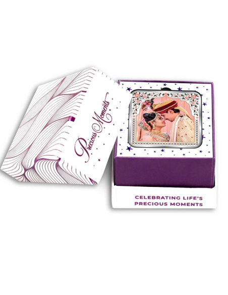 Precious Moments Personalised BIS Hallmarked Wedding Anniversary Silver Coin Of 20 Gram in 999 Purity / Fineness By ACPL