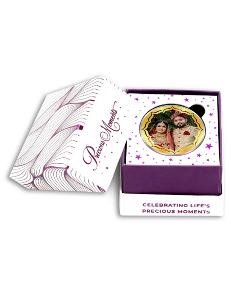 Precious Moments Personalised BIS Hallmarked Wedding Anniversary Silver Coin Of 10 Gram in 999 Purity / Fineness By ACPL