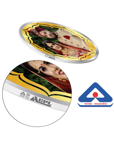 Precious Moments Personalised BIS Hallmarked Wedding Anniversary Silver Coin Of 20 Gram in 999 Purity / Fineness By ACPL