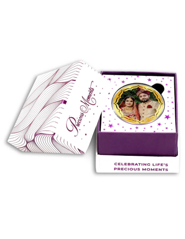 Precious Moments Personalised BIS Hallmarked Wedding Anniversary Silver Coin Of 20 Gram in 999 Purity / Fineness By ACPL