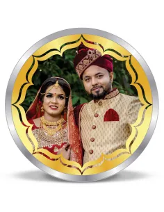 Precious Moments Personalised BIS Hallmarked Wedding Anniversary Silver Coin Of 50 Gram in 999 Purity / Fineness By ACPL